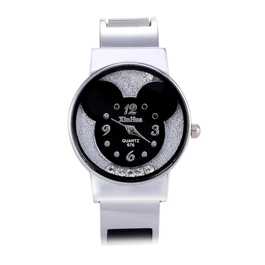 Children's Quartz Watch For Mickey Mouse Cartoon Stainless Steel Bracelet Kids Student Boy Girl Cute Wristwatches Clock Gift
