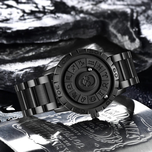 FOXBOX Luxury Skull Design Watch Men Fashion Business Watch Men Full Steel Sport Military Waterproof Men's Quartz Wristwatches
