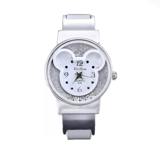 Children's Quartz Watch For Mickey Mouse Cartoon Stainless Steel Bracelet Kids Student Boy Girl Cute Wristwatches Clock Gift