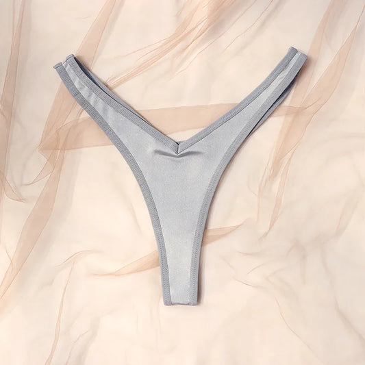 Solid Thong Panties For Women Seamless Nylon Thongs Sexy Soft Silk Tangas Mujer Girls Strings Tanga Woman Slips G-string Sexual