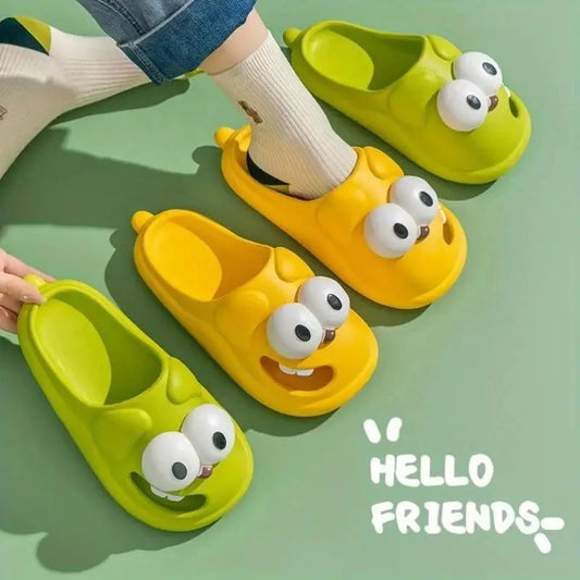 Tongue Slippers Big Eye Dog Slippers Cute Funny Big Eye Dog Fun Cartoon Package Head Eva Slippers for Women