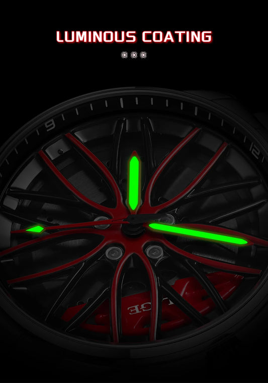 LIGE Waterproof Watches for Men Fashion Military Sports Chronograph Casual 360° Rotate Car Wheel Rim Hub Men Watch Montre Homme