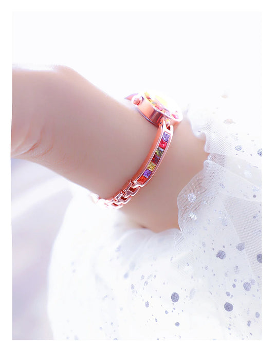 UTHAI Women's Chain Watch Brand Light Luxury Gold Gradient Rainbow Bracelet Waterproof Ladies Fashion Quartz clock Watches Gift