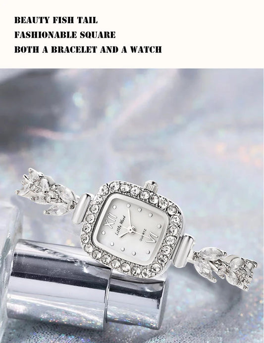 UTHAI L76 Women's Watch Light Luxury Diamond Korean Version Mermaid Bracelet Waterproof Female's Sugar Fashion Quartz Watches
