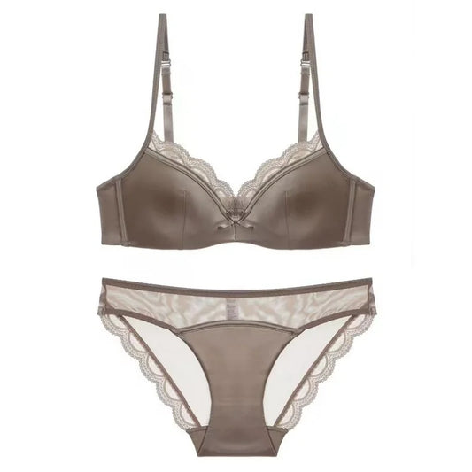 French Lace Underwear Female Breathable Thin Section Adjustable Anti-Sagging Comfortable Sex Lace Small Breasts Gathered Bra
