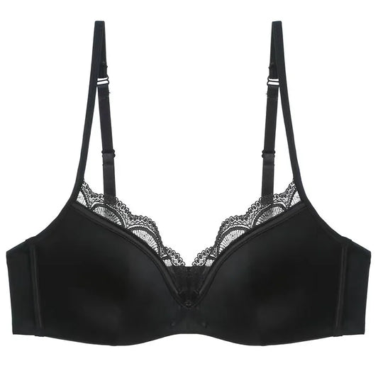 French Lace Underwear Female Breathable Thin Section Adjustable Anti-Sagging Comfortable Sex Lace Small Breasts Gathered Bra