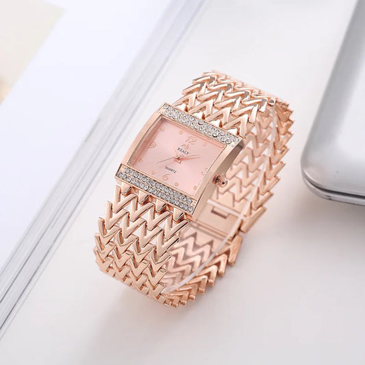 UTHAI W32 Women's Fashion Quartz Watches European American Lady's Bracelet Watch Diamonds Clock Girl Wristwatch Jewelry