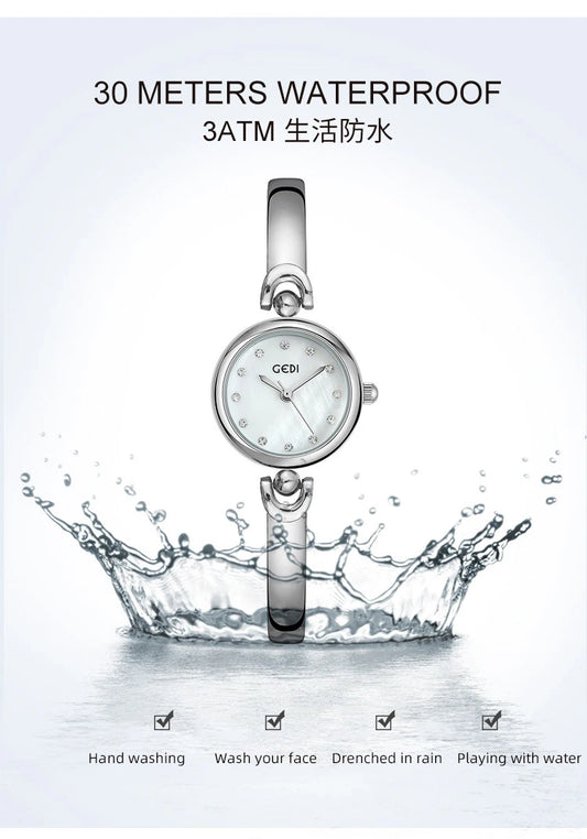 UTHAI W34 Women's Bracelet Watch Light Luxury Simple Exquisite Round Dial Waterproof Clock Lady Fashion Korean Quartz Watches
