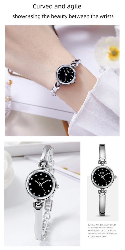 UTHAI W34 Women's Bracelet Watch Light Luxury Simple Exquisite Round Dial Waterproof Clock Lady Fashion Korean Quartz Watches