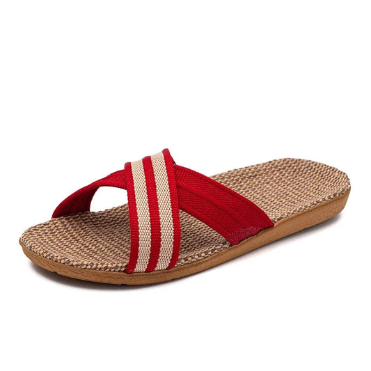 Home slippers for women anti slip flooring for summer indoor linen slippers for men home linen slippers cool slippers