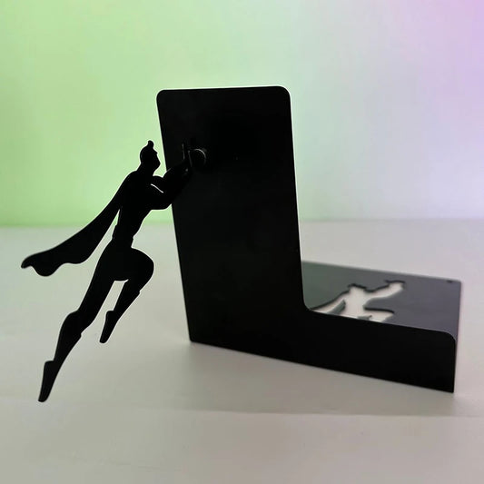 Creative Super Hero Bookshelf Figurines Metal Book Storage Display