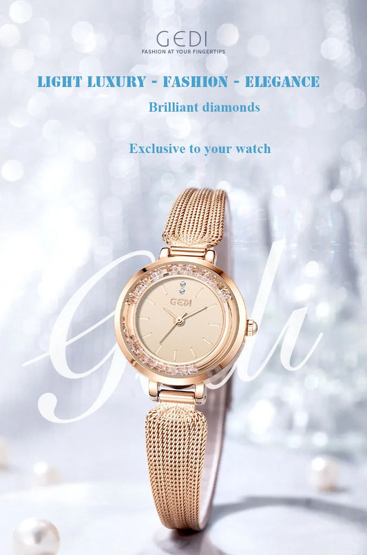 New Ladies Watch Light Luxury Brand Flowing Sand Diamond Premium Candy Strap Women Fashion Quartz Wristwatches Accessories Gift