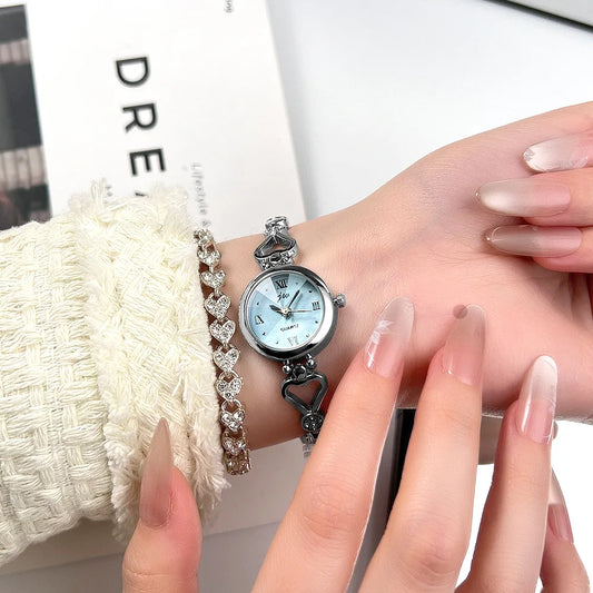 Women's Watch Compact and Exquisite Rose Love Bracelet Watch for Girls and Students Fashion quartz High Beauty Watch