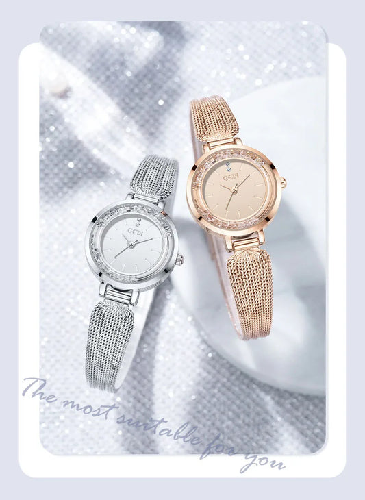 New Ladies Watch Light Luxury Brand Flowing Sand Diamond Premium Candy Strap Women Fashion Quartz Wristwatches Accessories Gift