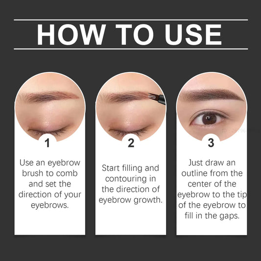 4 Forks Eyebrow Pencil Waterproof Long Lasting Dark Gray/Red Brown NO Smudging Eyes Liquid Eye Brows Pen Female Makeup Products
