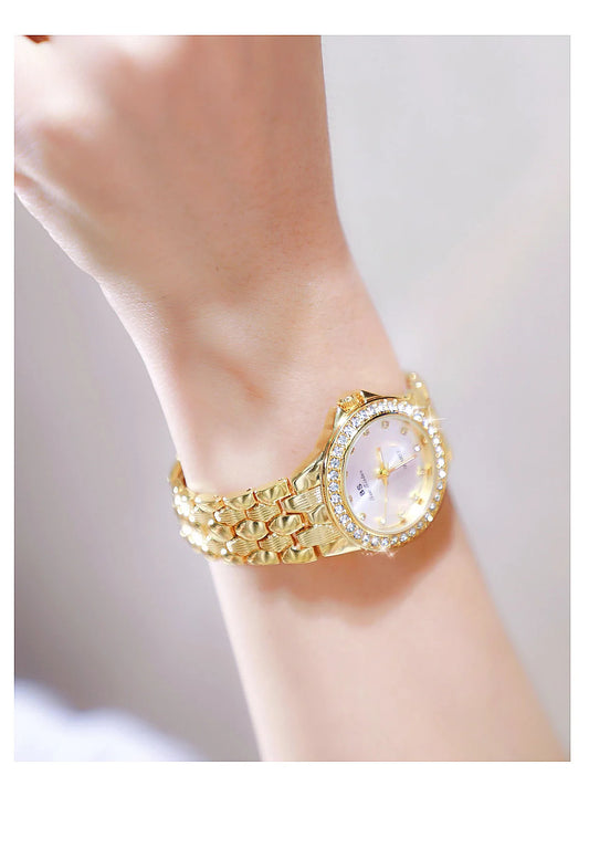 Luxury Women Quartz Wrist Watches Stainless Steel Strap Waterproof Fashionable Beauty Gift Exquisite Quartz Watch for woman