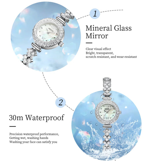 NIBOSI Women Watches Luxury Small Face Elegant Quartz Diamond Watch For Ladies Icy Look Party Jewelry Mini Babe Cute Arm Clock