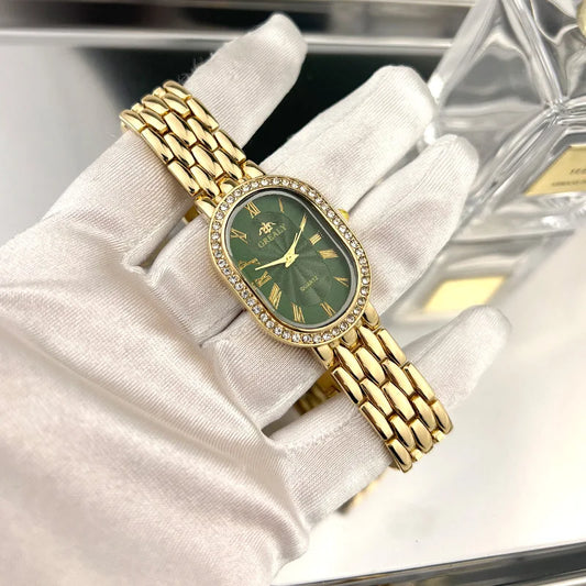 Luxury Men's Watch Business Precision Oval Diamond inlaid Bracelet Wristwatch Female Fashion Quartz Clock Watches