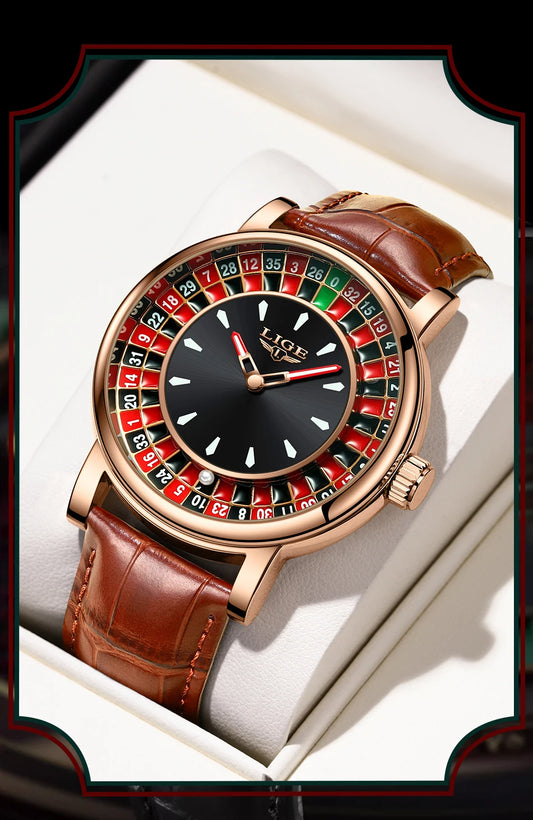 LIGE Business Watch Men Top Brand Luxury Creative Dial Design Watch For Men Military Sport Waterproof Men's Quartz Wristwatch