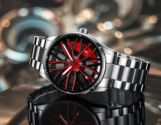 LIGE Waterproof Watches for Men Fashion Military Sports Chronograph Casual 360° Rotate Car Wheel Rim Hub Men Watch Montre Homme